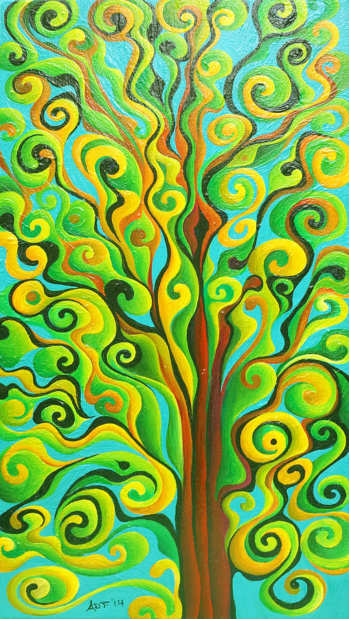 Positronic Spirit Tree Painting by Amy Ferrari