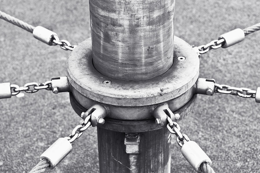 Abstract Photograph - Post and chains by Tom Gowanlock