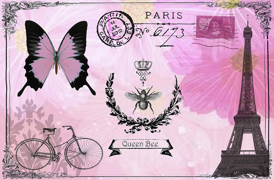 Post Card Paris Digital Art