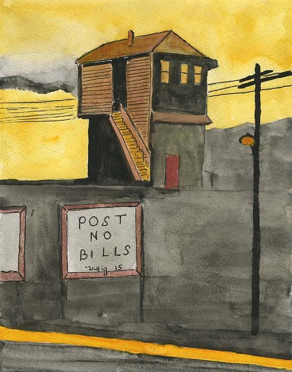 Sunset Painting - Post No Bills by Robert Wittig