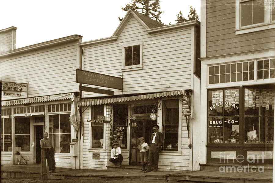 Jewelry Photograph - Post Office, Portola, Plumas County, Calif Circa 1915 by Monterey County Historical Society