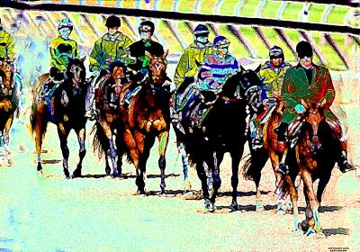 Horse Racing Digital Art - Post Time by Gary Rogers Horse Racing Digital Art - Post Time by Gary Rogers