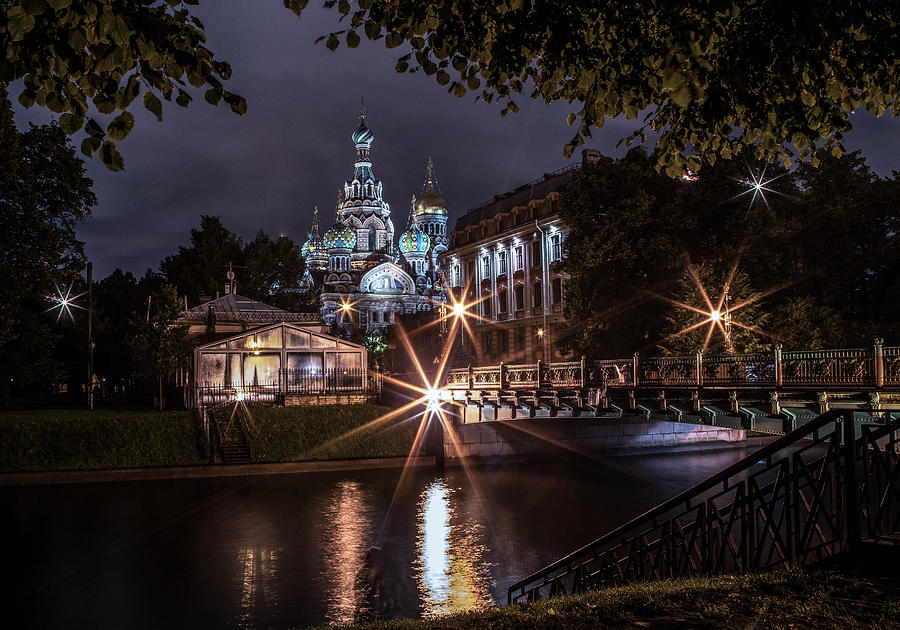 Postcards from Sankt Petersburg - Night walk Photograph by Jaroslaw Blaminsky