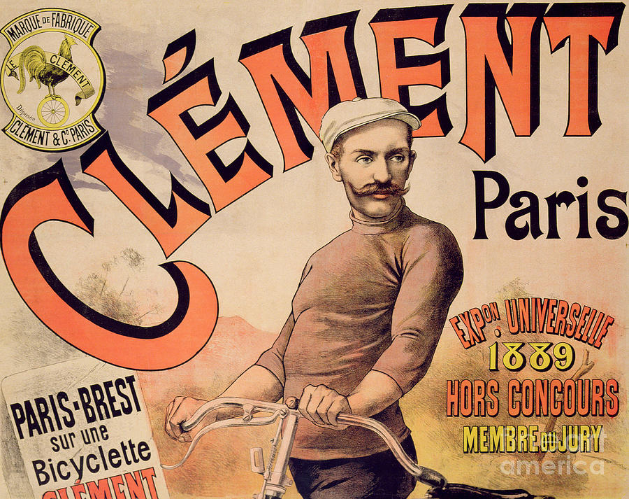 Poster advertising Clement bicycles, 1889 Painting by French School