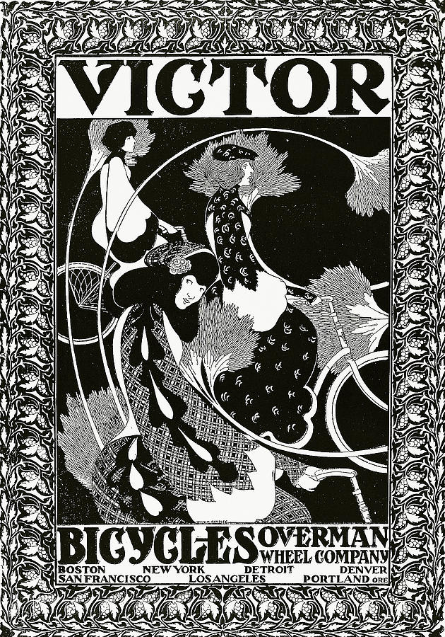 William Bradley Drawing - Poster advertising Victor Bicycles by William Bradley