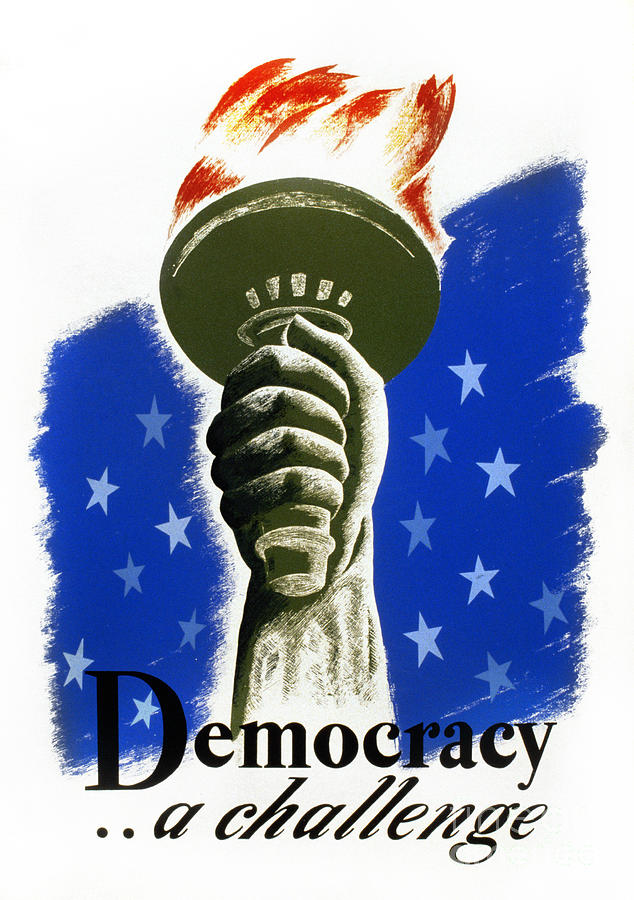 POSTER: DEMOCRACY, c1940 Photograph by Granger