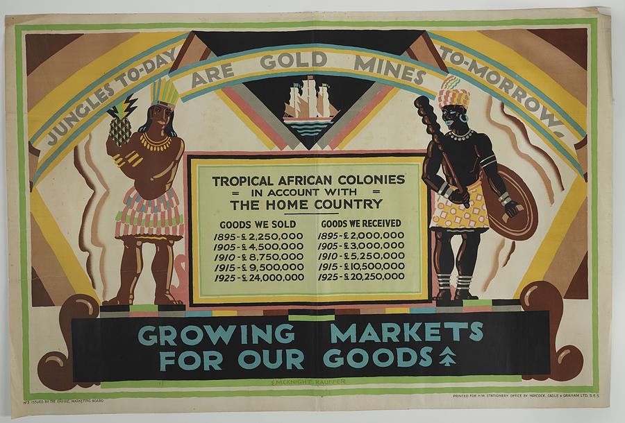 Poster, Jungles To-day are Gold Mines To-Morrow, 1927, United Kingdom, by Edward McKnight Kauffer, Painting by Celestial Images