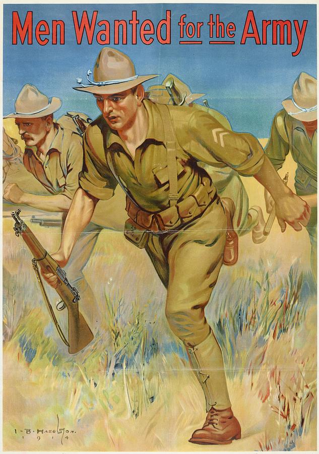 Poster, Men Wanted for the Army, 1914, United States, by Isaac Brewster Hazelton. Gift of Department Painting by Celestial Images