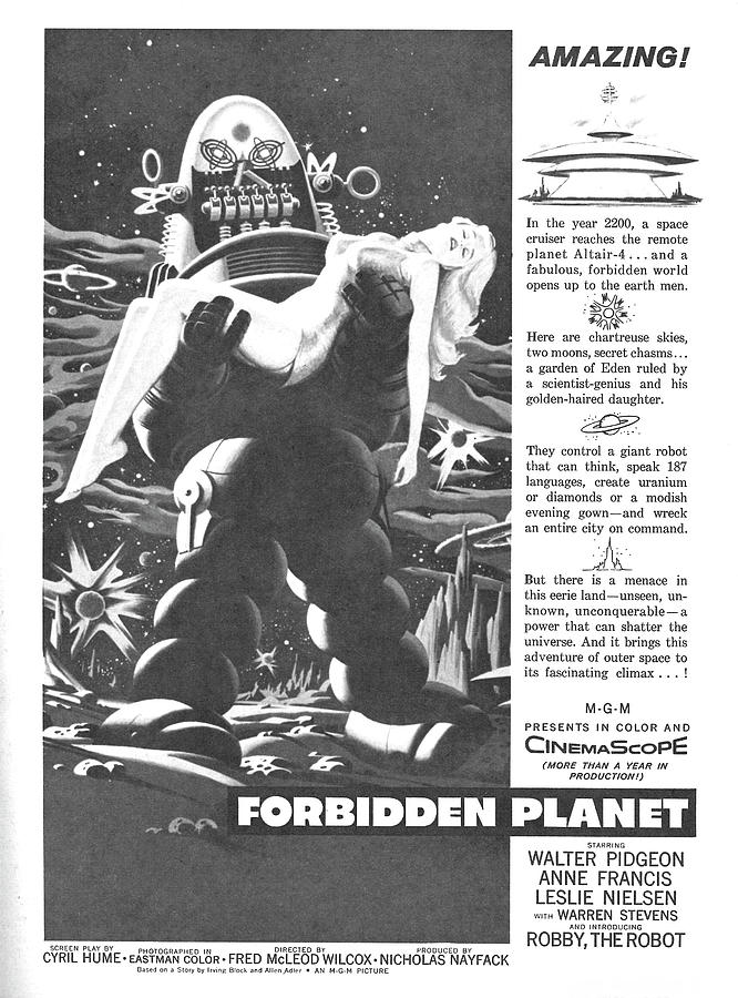 Movie Photograph - Poster Movie Forbidden Planet by Douglas Settle
