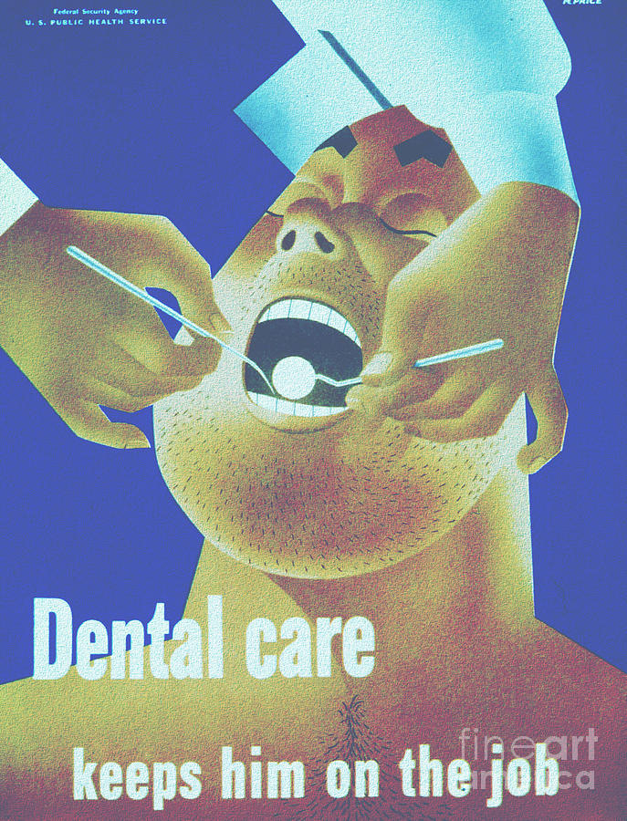 Poster Public Health Dental care USA 1941 Painting by Vintage Collectables