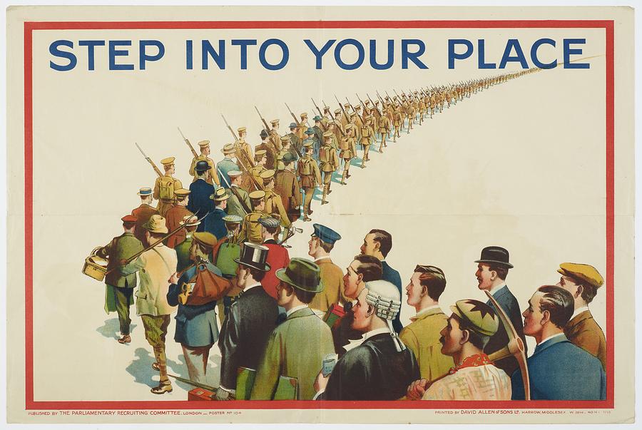 Poster Step Into Your Place May 1915 United Kingdom by Parliamentary Recruiting Committee Painting by Celestial Images