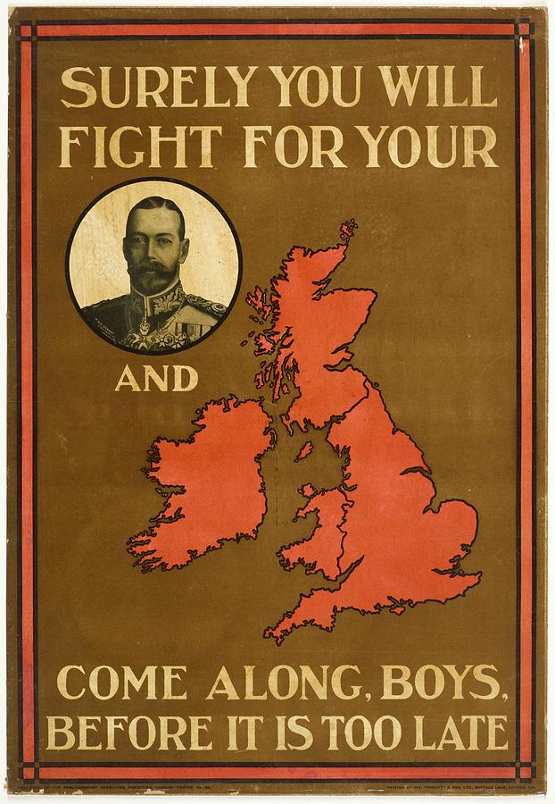 Poster Surely you will fight May 1915 United Kingdom by Parliamentary Recruiting Committee Painting by Celestial Images