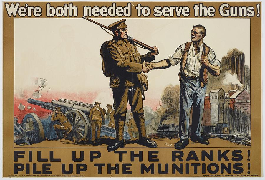 Poster We re both needed to serve the Guns  May 1915 United Kingdom Painting by Celestial Images