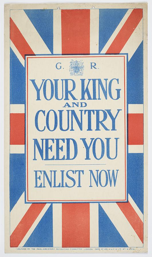 Poster Your King and Country 1915 United Kingdom by Parliamentary Recruiting Committee Painting by Celestial Images
