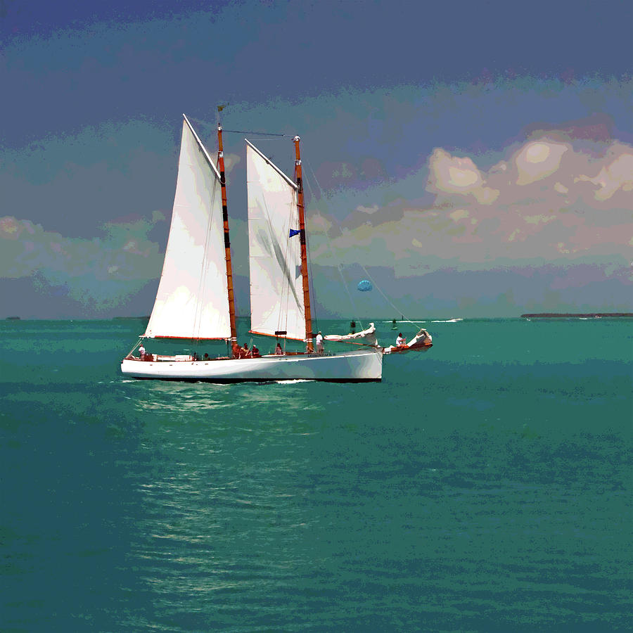 Posterized Sailing in Key West by Gene Norris Posterized Sailing in Key West by Gene Norris