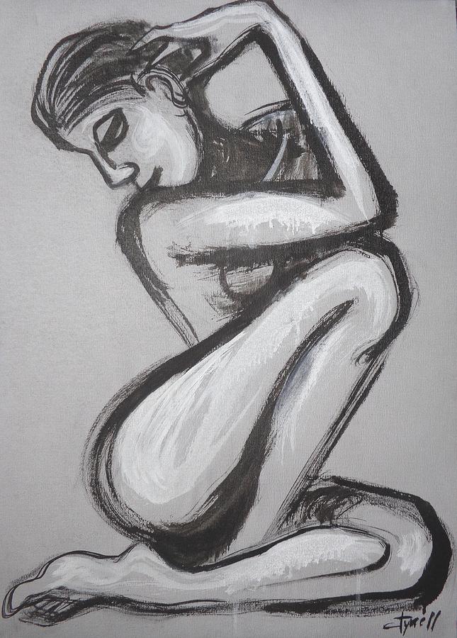 Posture 2 - Female Nude Painting by Carmen Tyrrell