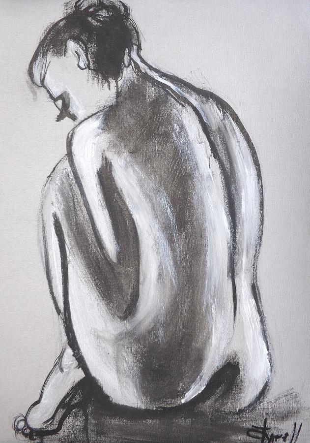 Posture 3 - Female Nude Painting by Carmen Tyrrell