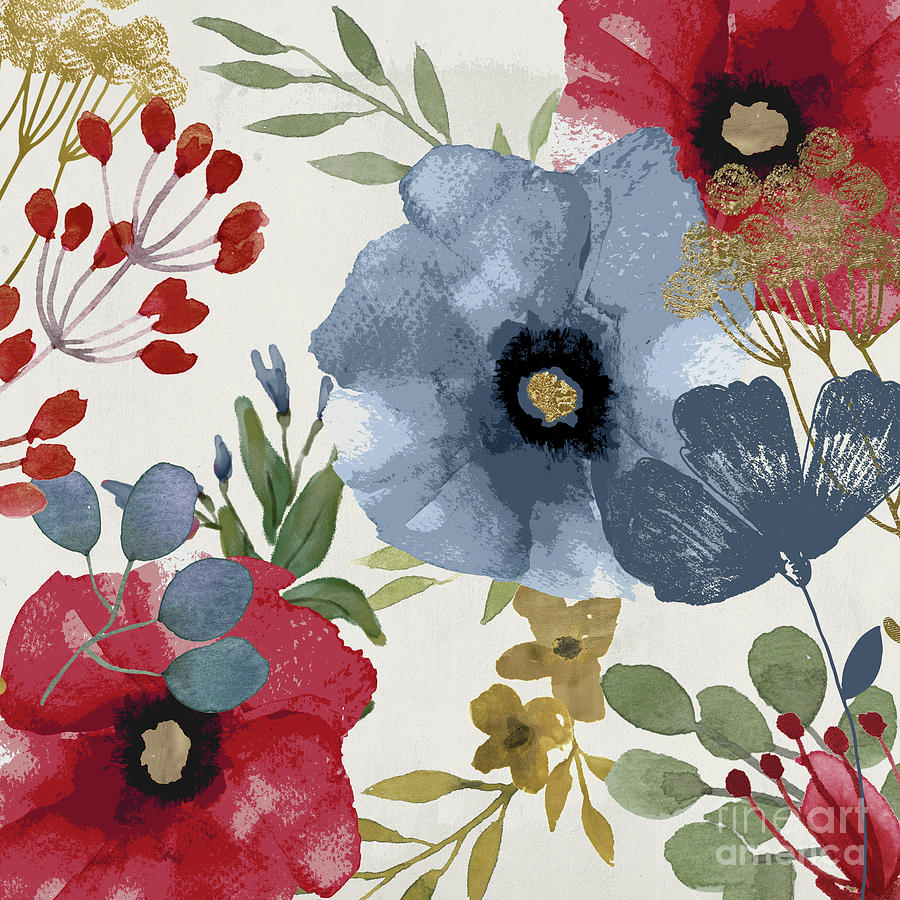 Poppy Painting - Posy Watercolor Poppies II by Mindy Sommers