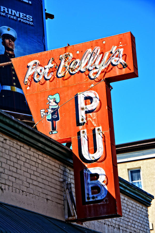 Pot Bellys Pub Sign Photograph by Mike Martin