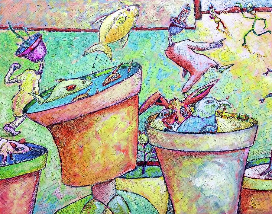 Fish Painting - Pot Head Soiree by Ronald Walker