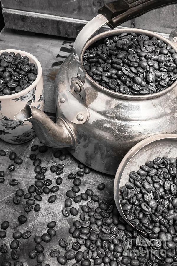 Pot of old coffee beans Photograph by Jorgo Photography