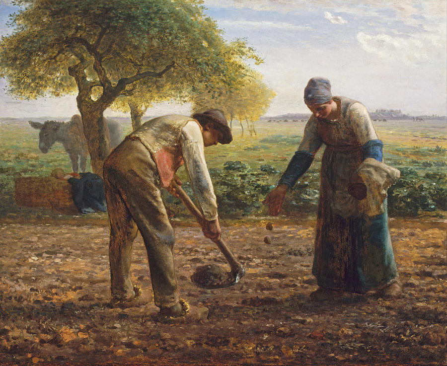 Potato Planters Painting by Jean Francois Millet