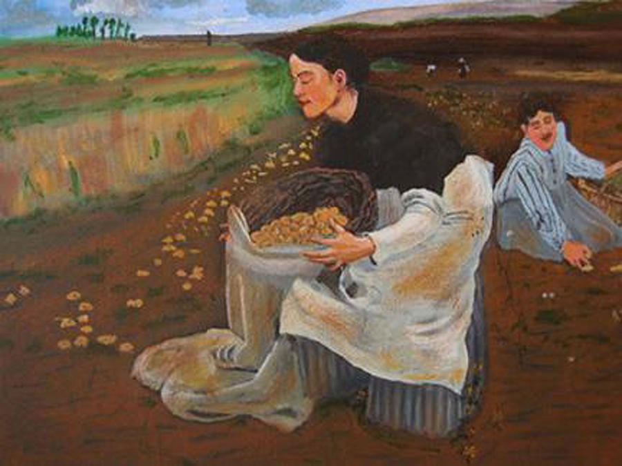 Potatoe Pickers Painting by Richard Le Page