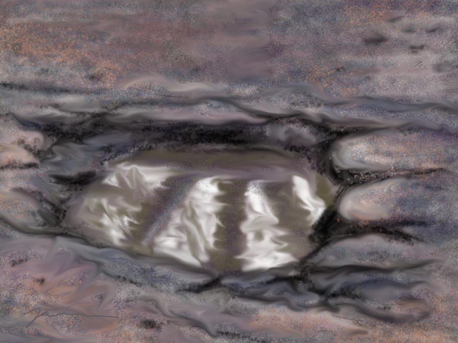 Pothole Painting by Jean Pacheco Ravinski