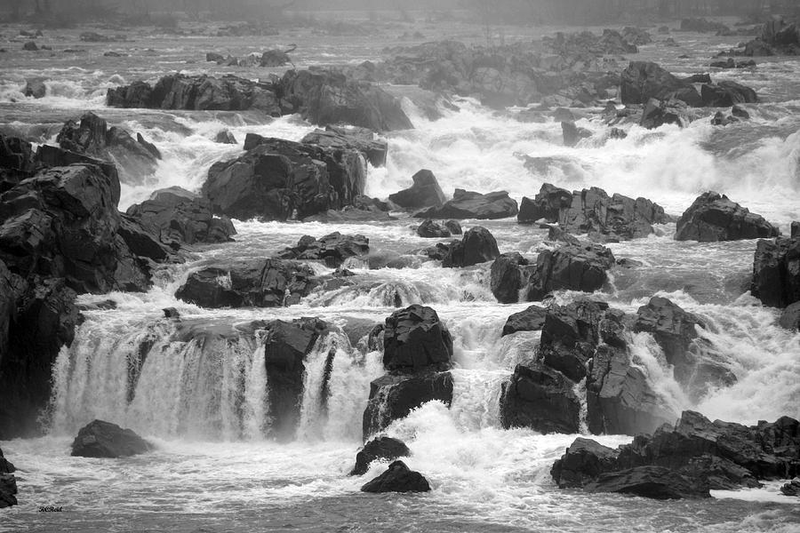 Potomac Great Falls - in Black and White Photograph by Ronald Reid