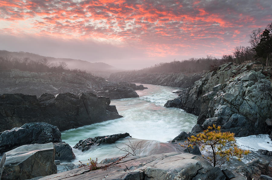 Potomac River At Great Falls Sunrise Landscape Photograph by Mark VanDyke