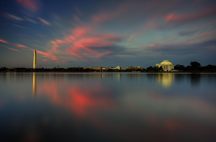 Washington Monument Photograph - Potomac River Sunset Washington DC by Douglas Berry