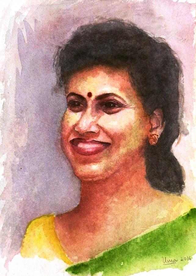 Potrait of a Friend Painting by Uma Krishnamoorthy
