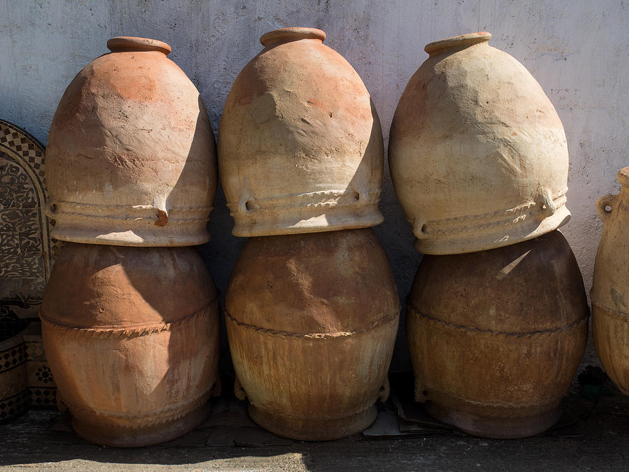 Pot Photograph - Pots For Sale At Pottery, Fes, Morocco by Panoramic Images