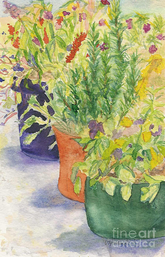 Potted Beauties  Painting by Vicki  Housel