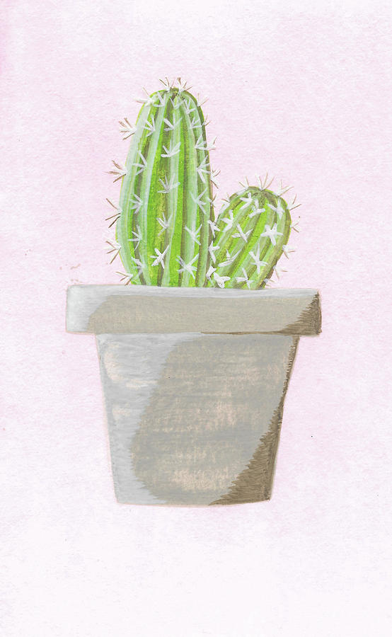 Potted Cactus Painting