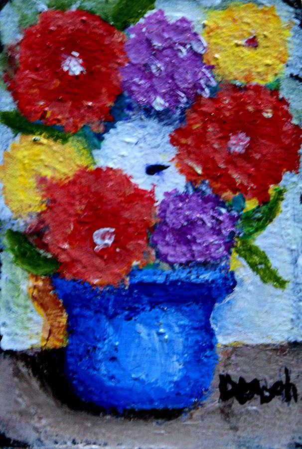 Potted Flowers Painting by Gregory Dorosh