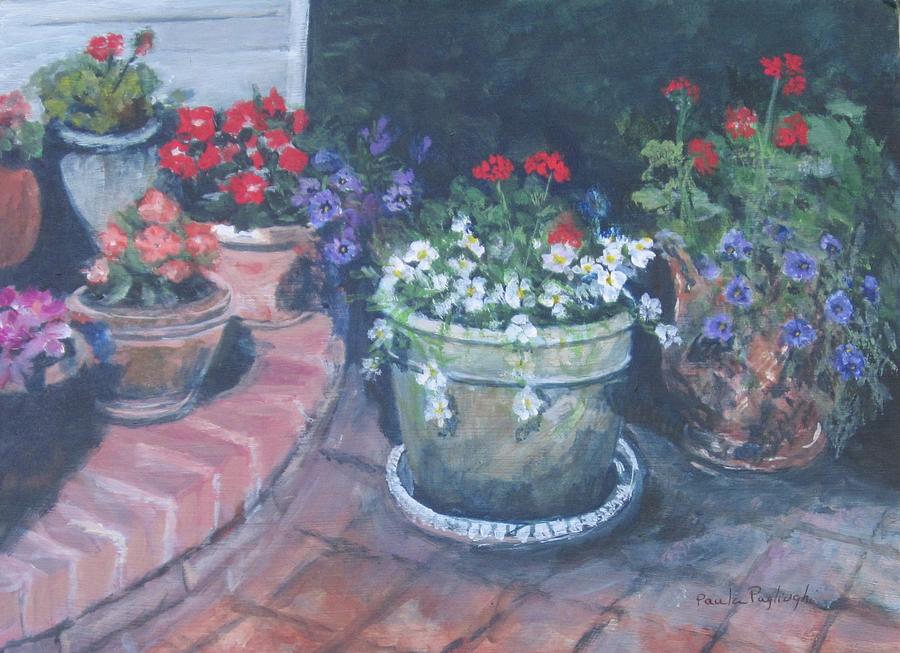 Potted Flowers Painting by Paula Pagliughi