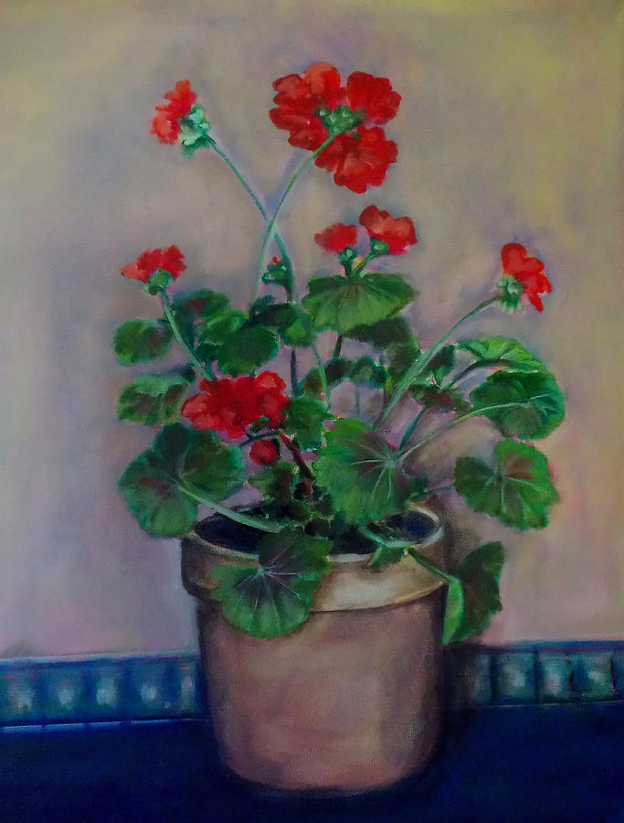 Potted Geranium Painting by Irena Mohr