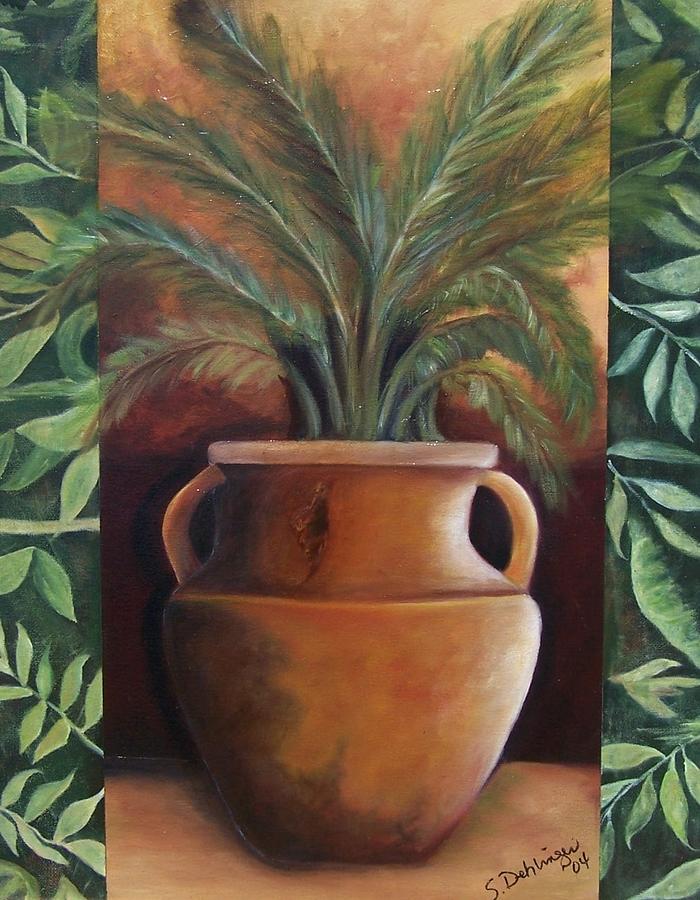 Potted Palm Painting by Susan Dehlinger
