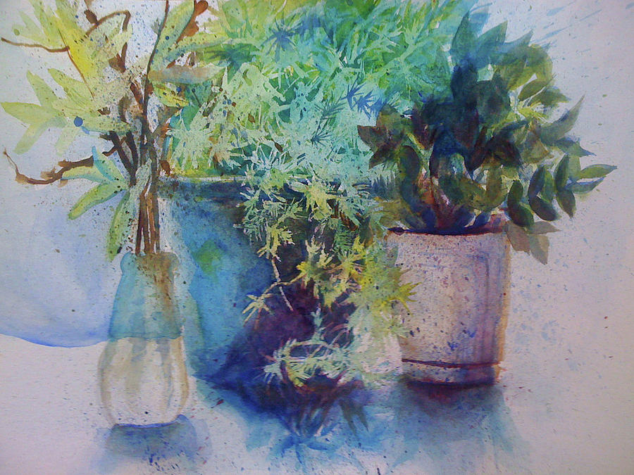 Potted Plant Study Painting by Julie Garcia