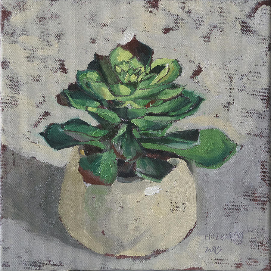  Potted  Succulent  II Painting by Haze Long