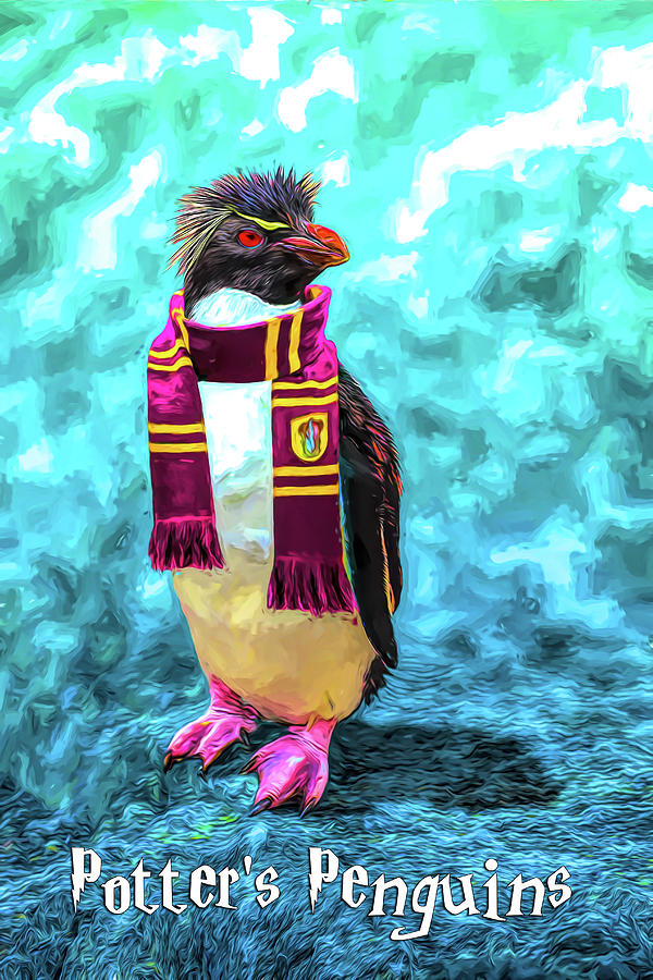 Potter Penguin Digital Art by John Haldane