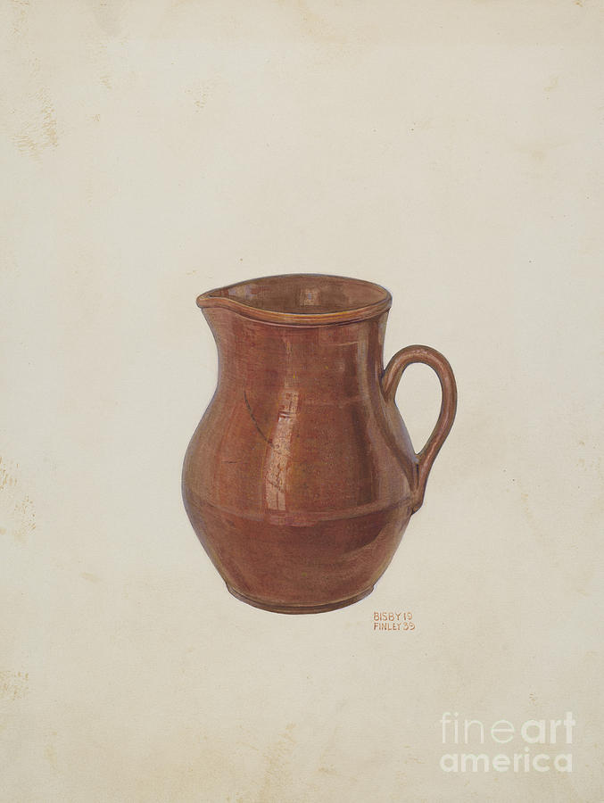 Pottery Pitcher Drawing by Bisby Finley