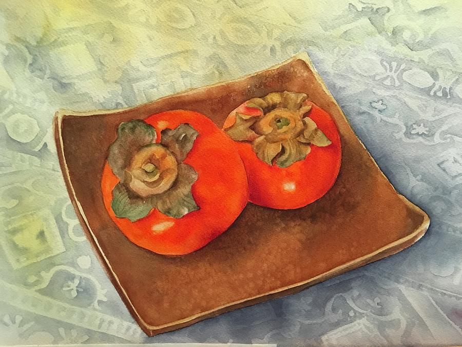 Still Life Painting - Pottery plate by Michiko Taylor