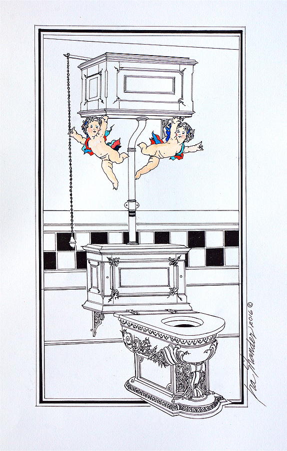 Potty Paradise Drawing by Ira Shander