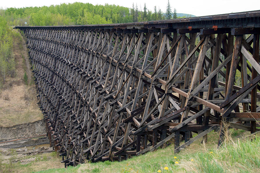 Pouce Coupe Train Wooden Trestle Photograph by Robert Braley