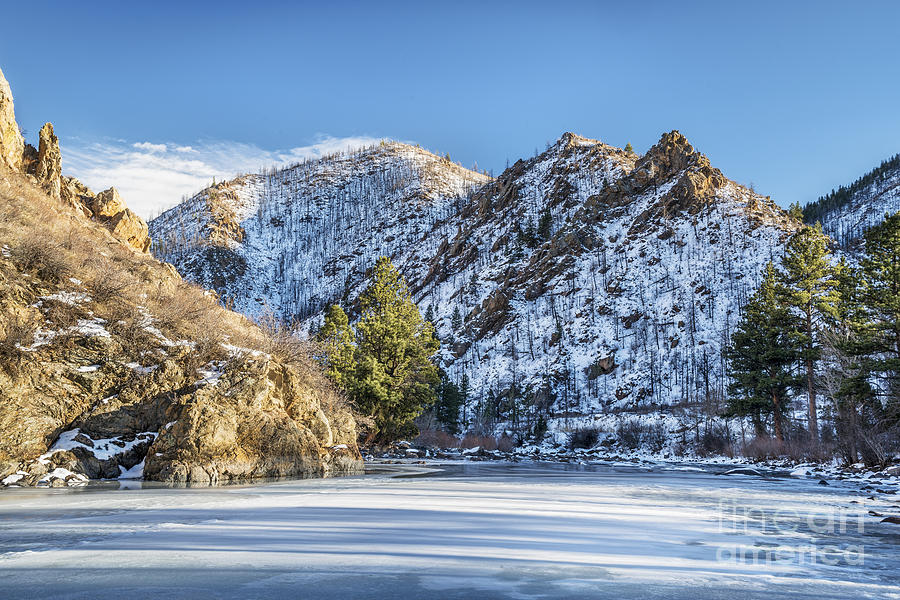 Poudre River Canyon in winter Photograph by Marek Uliasz