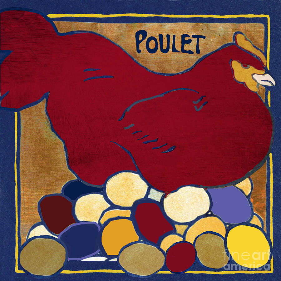 Chicken Painting - Poulet II by Mindy Sommers