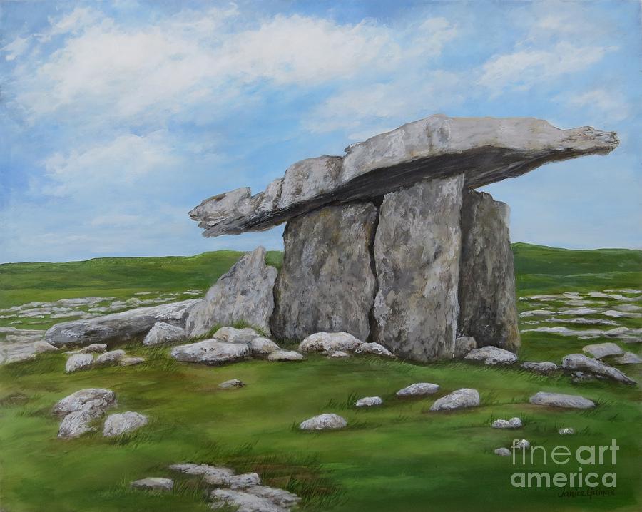 Poulnabrone Dolmen Painting - Poulnabrone Dolmen by Janice Guinan Poulnabrone Dolmen Painting - Poulnabrone Dolmen by Janice Guinan