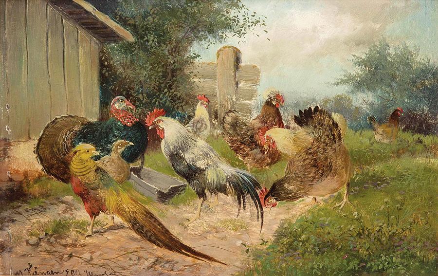 Poultry In Backyard Painting by MotionAge Designs - Fine Art America